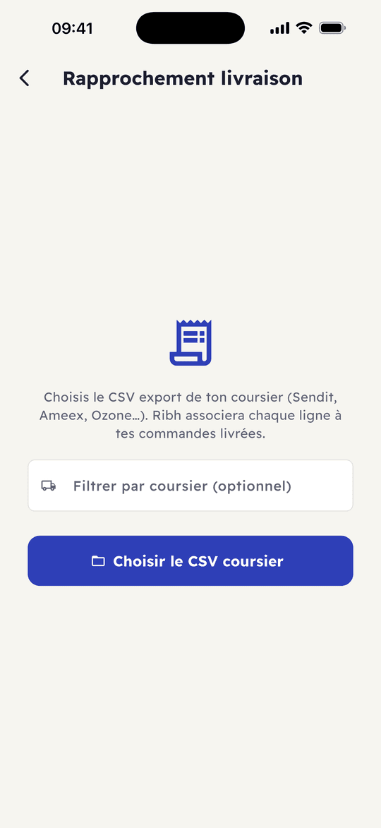 Capture de l’app Ribh : Le livreur t’a tout payé ?