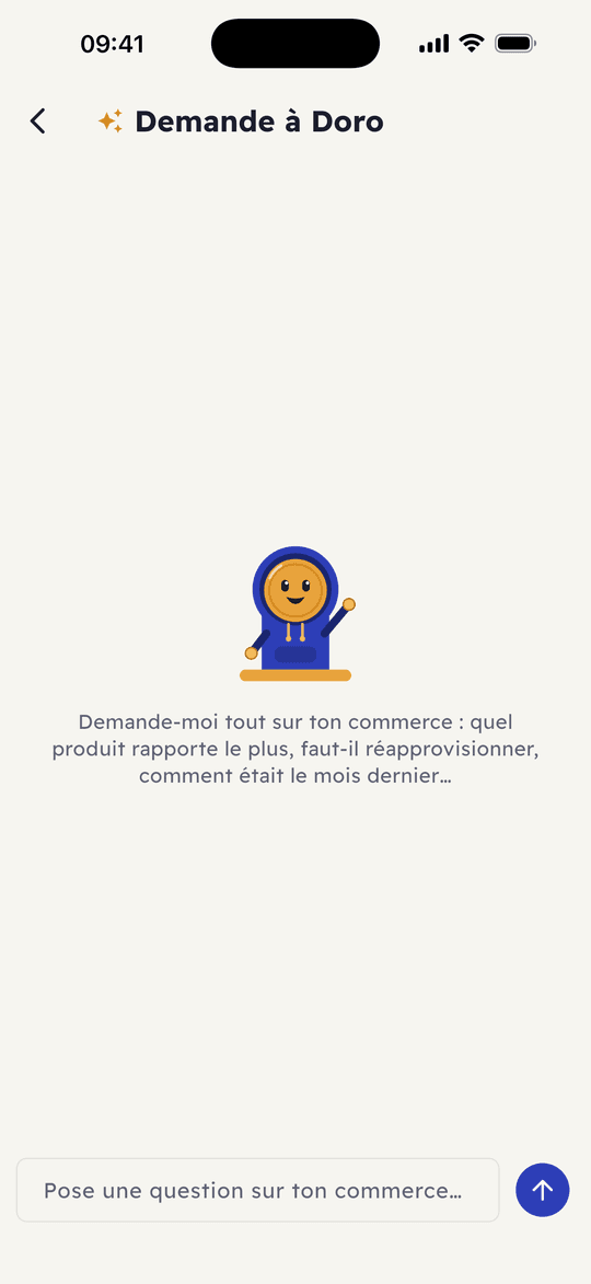Capture de l’app Ribh : Demande à Doro : une AI qui lit tes chiffres