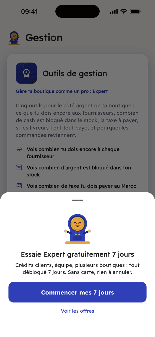 Capture de l’app Ribh : Essaie les outils Expert 7 jours