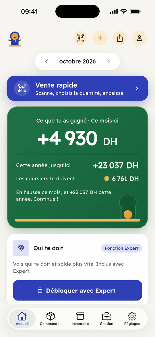 Capture de l’app Ribh : Ce qui te reste vraiment, chaque mois